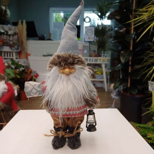 Figura sivog deda mraza h 48 cm